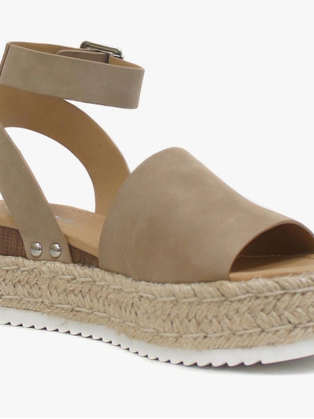 Soda Taupe Ankle-Strap Espadrille Platform Sandals